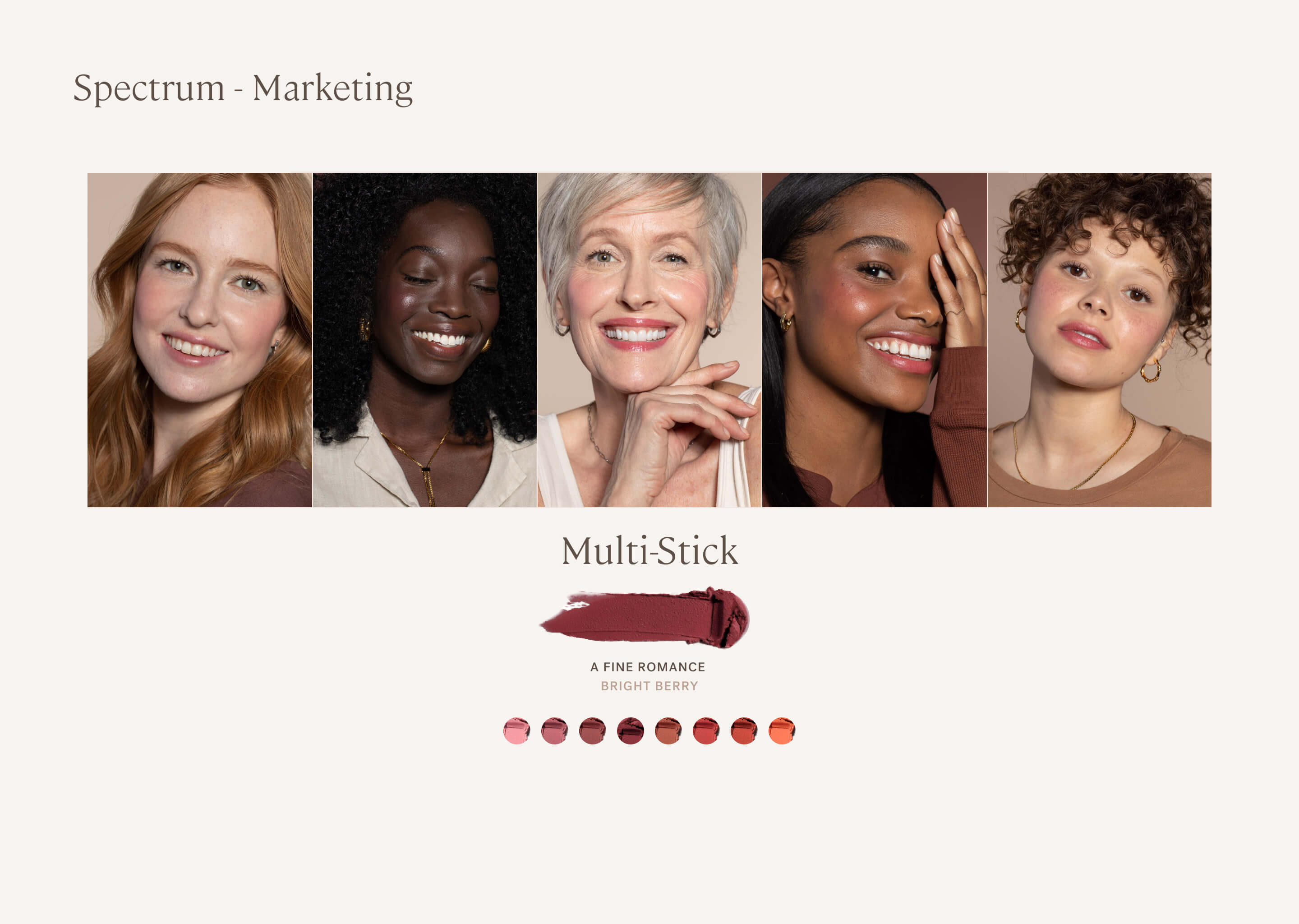 Marketing skin tone array.