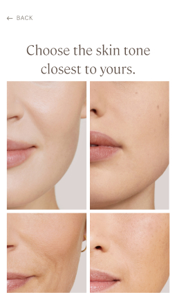 Photo array of skin tones.